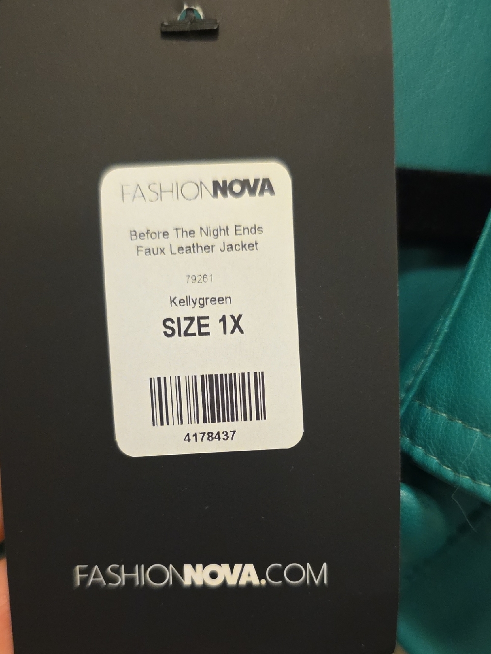 Fashion Nova GREEN Faux Leather Cropped Jacket - Picture 6 of 6